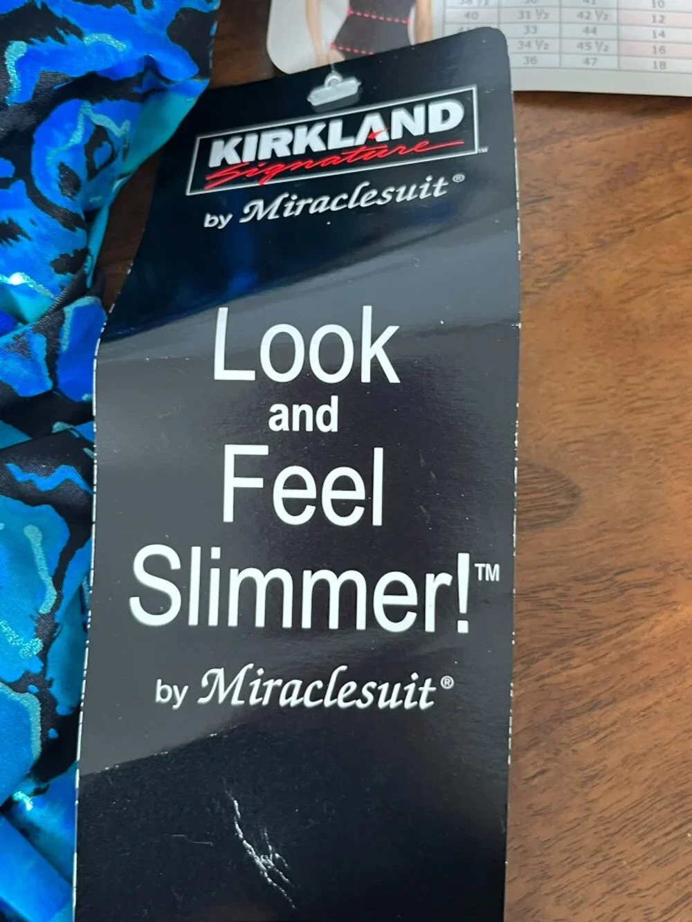 NWT Kirkland Miraclesuit Crossover Drape One Piece Swimsuit Blue Metallic Size 8